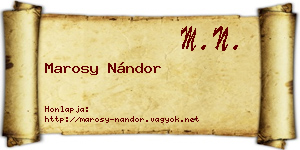 Marosy Nándor névjegykártya
