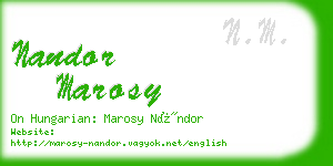 nandor marosy business card